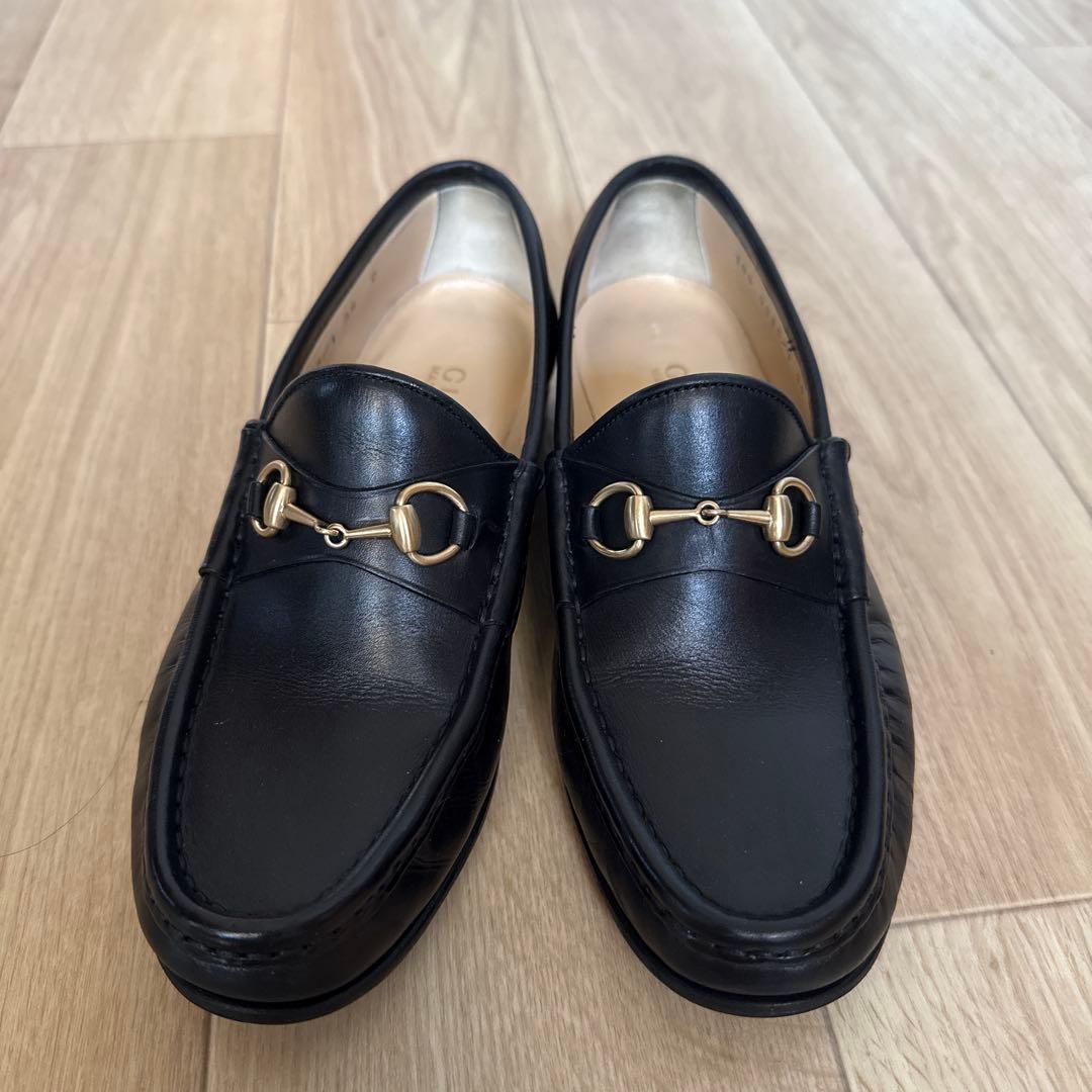 old GUCCI ローファ GUCCI オールドグッチ レザー ローファー 約27 5cm 靴 シューズ 黒