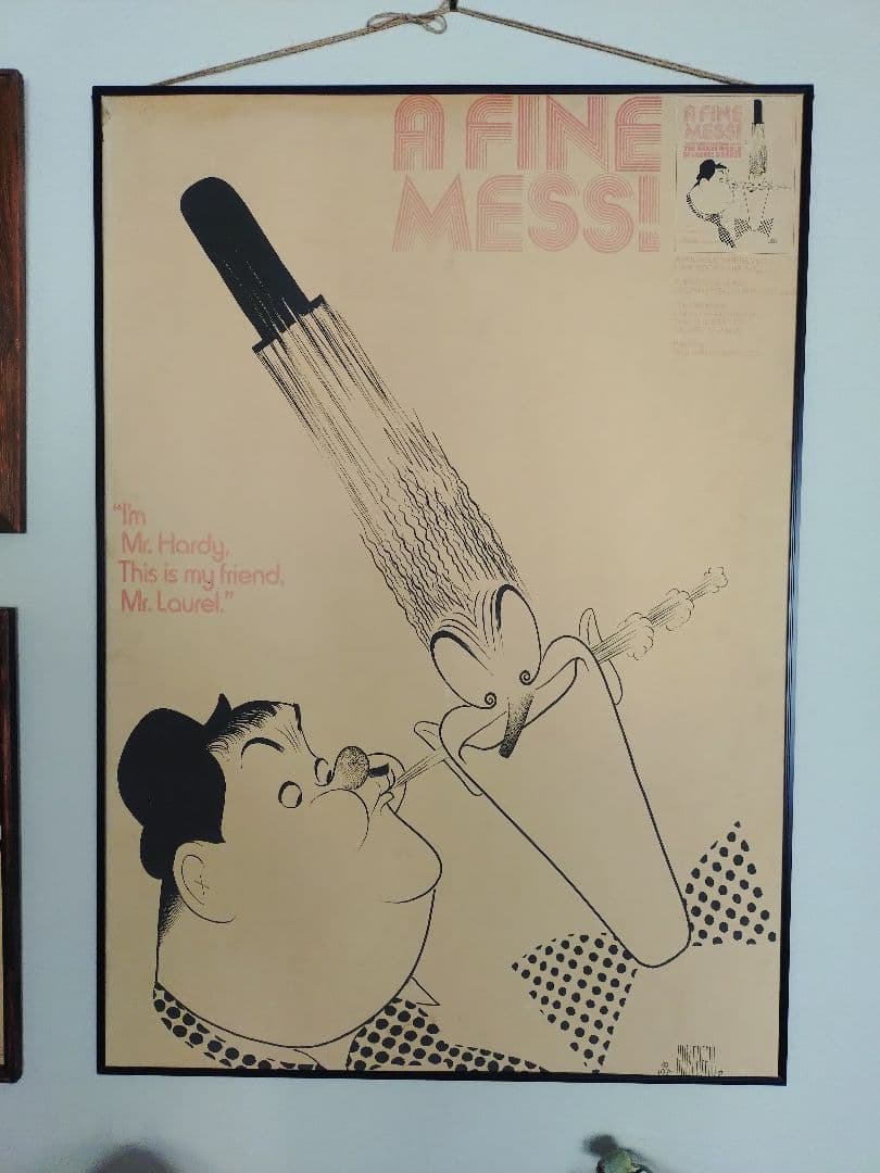 ビンテージ　ローレル＆ハーディー　プリントポスター　アメリカン雑貨
