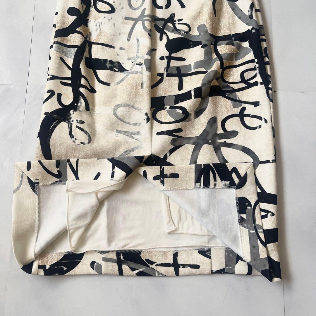 マックスマーラ 白タグ ワンピース ロング丈 総柄 刻印ファスナー M