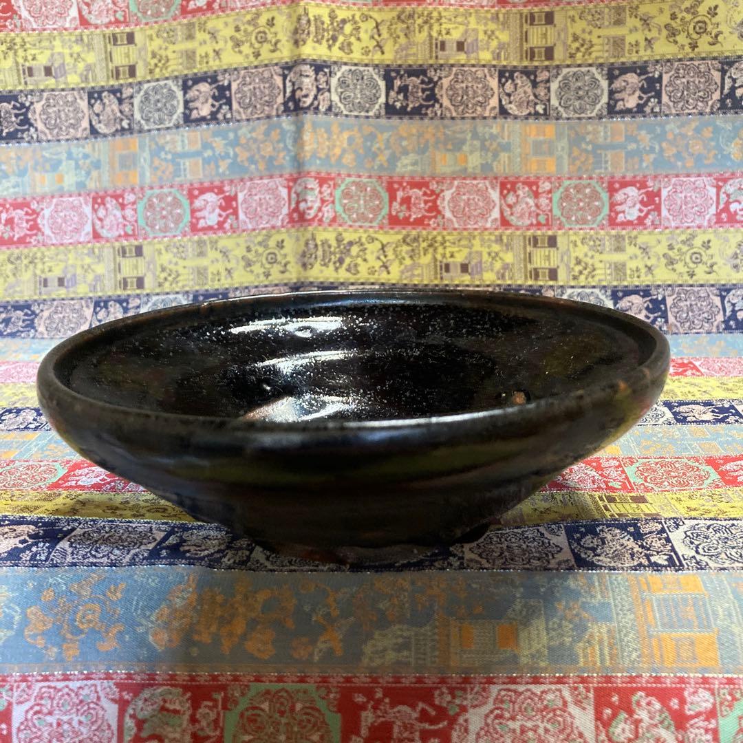河南天目平茶碗　宋時代　箱なし　　高5.1×径16.1cm