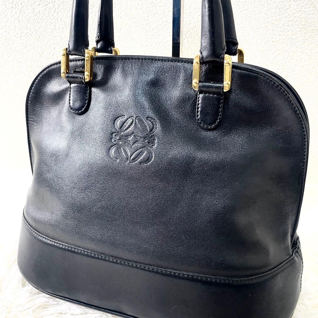 ロエベ　LOEWE アナグラム　ハンドバッグ　レザー　ブラック　黒　手提げ LOEWE ロエベ アナグラム レザー トートバッグ ショッパートート