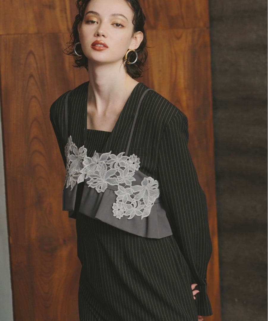 スーツ・フォーマル・ドレス ANDRESD pinstripe tailored bustier dress pinstripe tailored bustier dress | ANDRESD