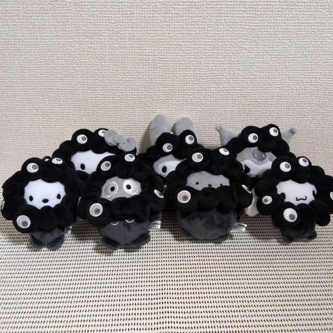 関西万博　ミャクミャクなりきり　サンリオ　ブラック　コンプリート　カラビナ付き