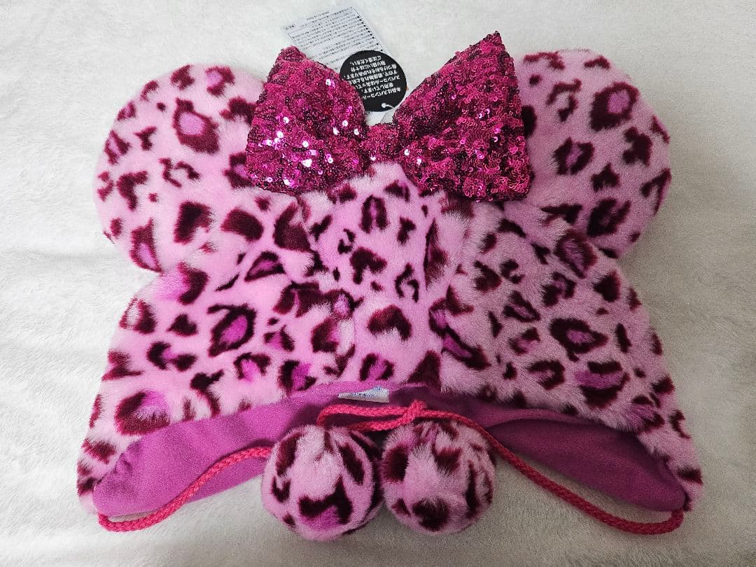 【新品未使用】ディズニー ミニー ファンキャップ ヒョウ柄 レオパード ピンク