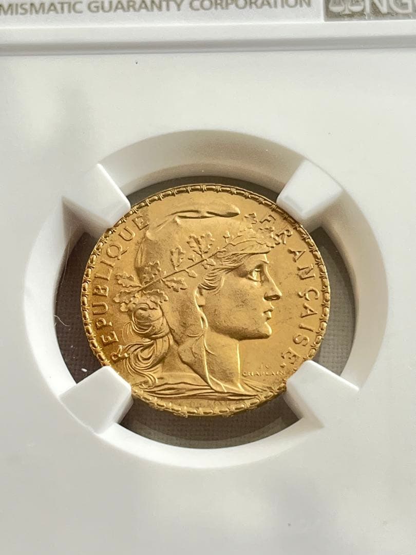 NGC MS 66 フランス　マリアンヌルースター20フラン フランス 1914 マリアンヌ 20フラン 金貨 NGC MS 66+ ルースター