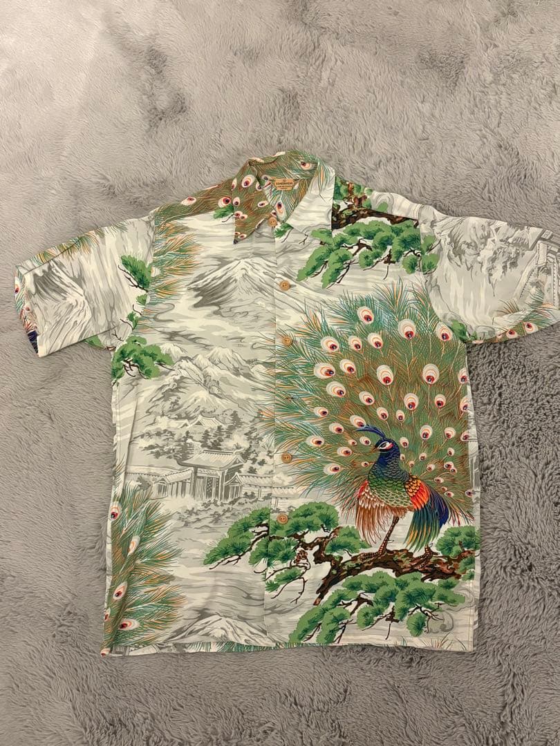 SUNSURF PEACOCK SS33561 シャツアロハ孔雀半袖レーヨン