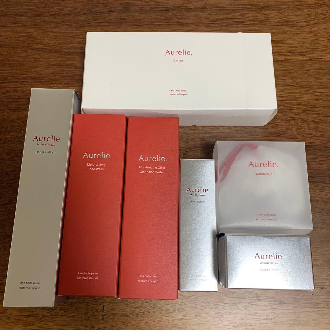 aurelie オレリー プレミアムエイジング集中ケア　泡立てネット、コットン付