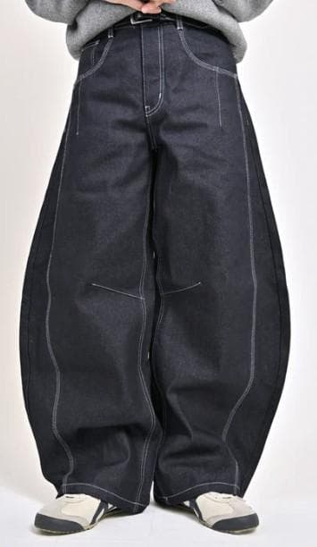 L2156　リジットバルーンデニム　S（navy）　地底人ONLINE