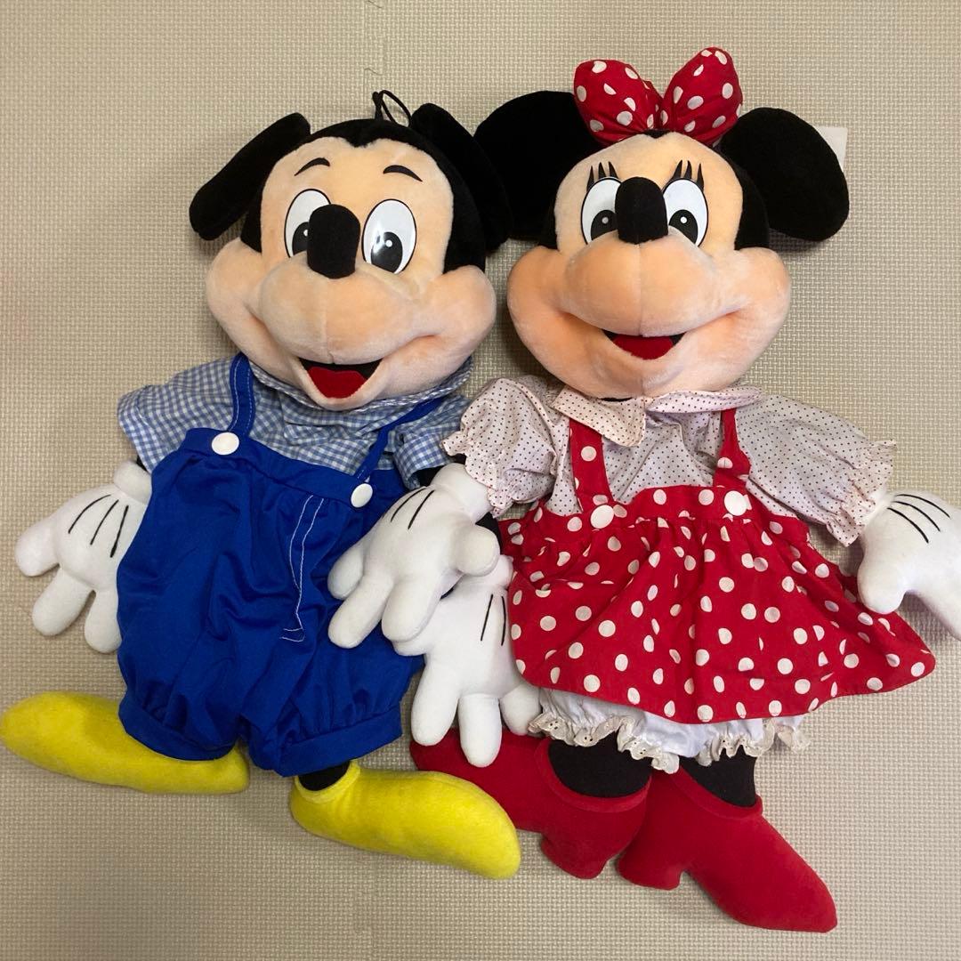 【希少】ミッキー　ミニー　パジャマ入れぬいぐるみ　平成レトロ ディズニーグッズ】ミニーちゃんのパジャマパーティーをイメージした