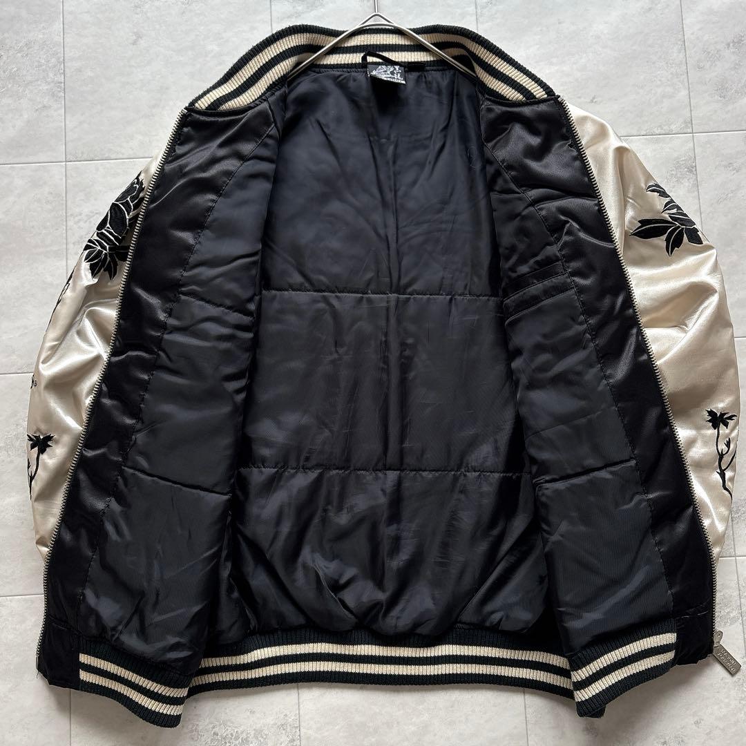 美品✨ドッグタウン 黒龍 スカジャン 両面刺繍 歌舞伎 和柄 スカル