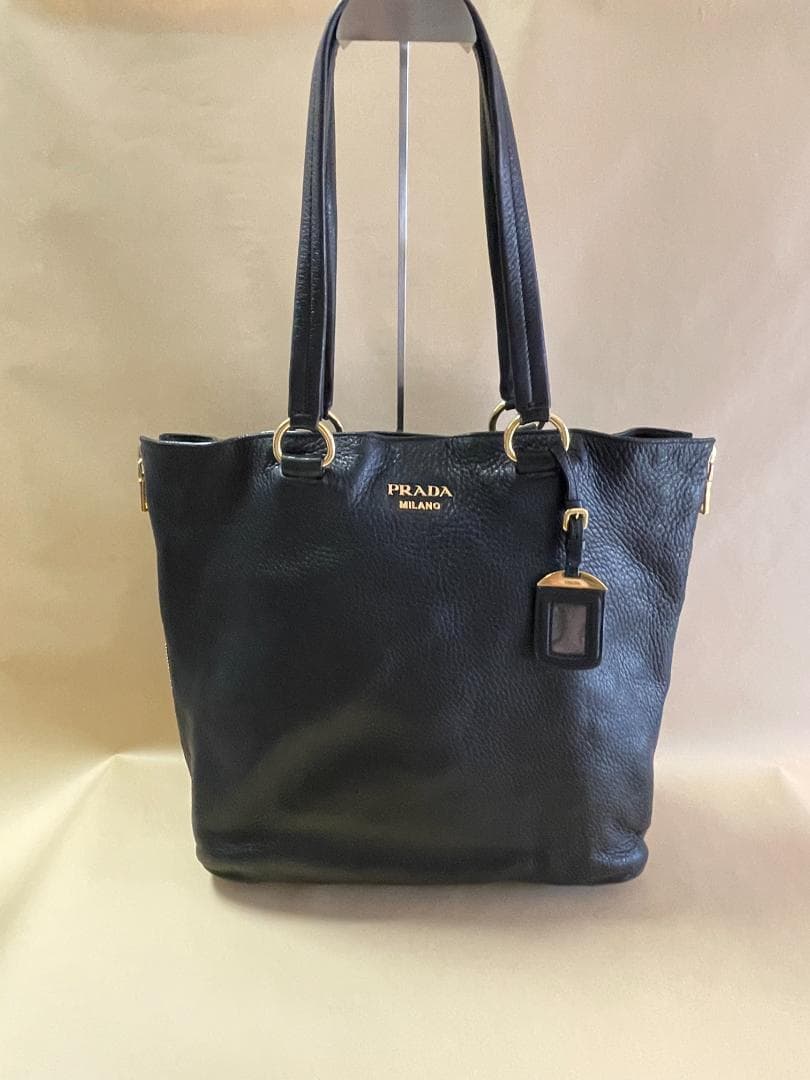 PRADA 黒 ディアレザー（鹿革）トートバッグ