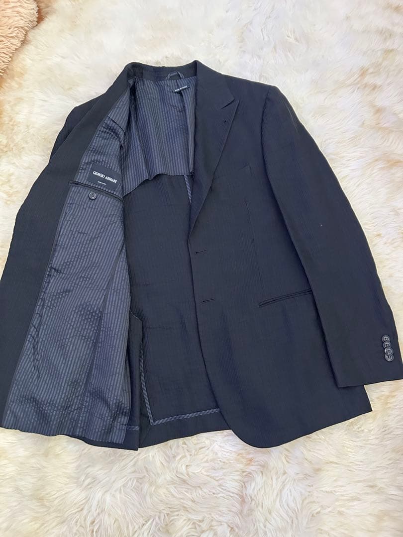 ジョルジオアルマーニ黒の夏用ジャケット美品 スプリング サマーコレクション ジョルジオ アルマーニ メンズ