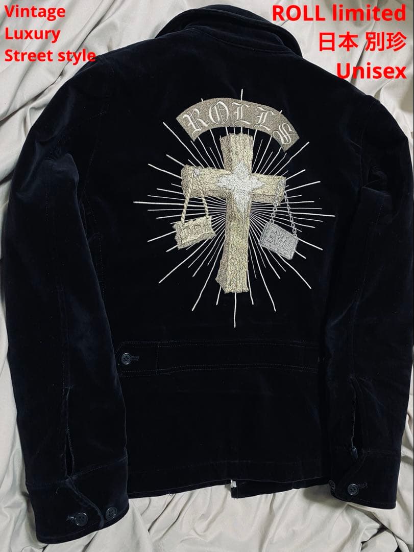 ROLL 日本製限定別珍　ジャケット スカジャン Vintage unisex 朧 おぼろ ビンテージ龍虎 刺繍 和柄 別珍 スカジャン 9043831 和