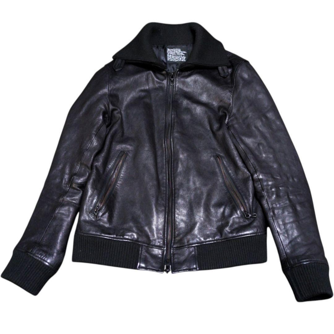 ナノユニバース ドンキーカラー WASHED レザージャケット ゴートレザー NANO universe（ナノユニバース）の「ドンキーカラーWASHEDレザー