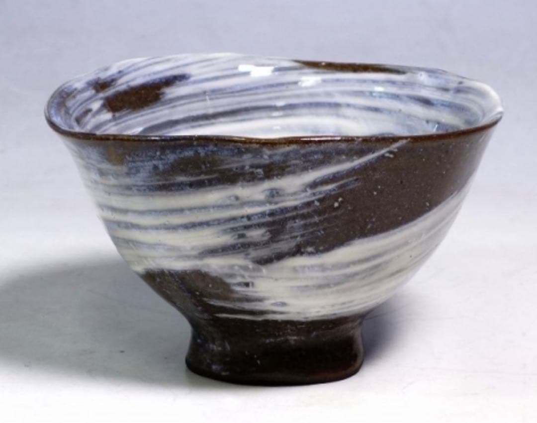 未使用 黄金崎 日高窯 三島暦 刷毛目 茶碗 抹茶碗 茶道具 化粧箱桐箱