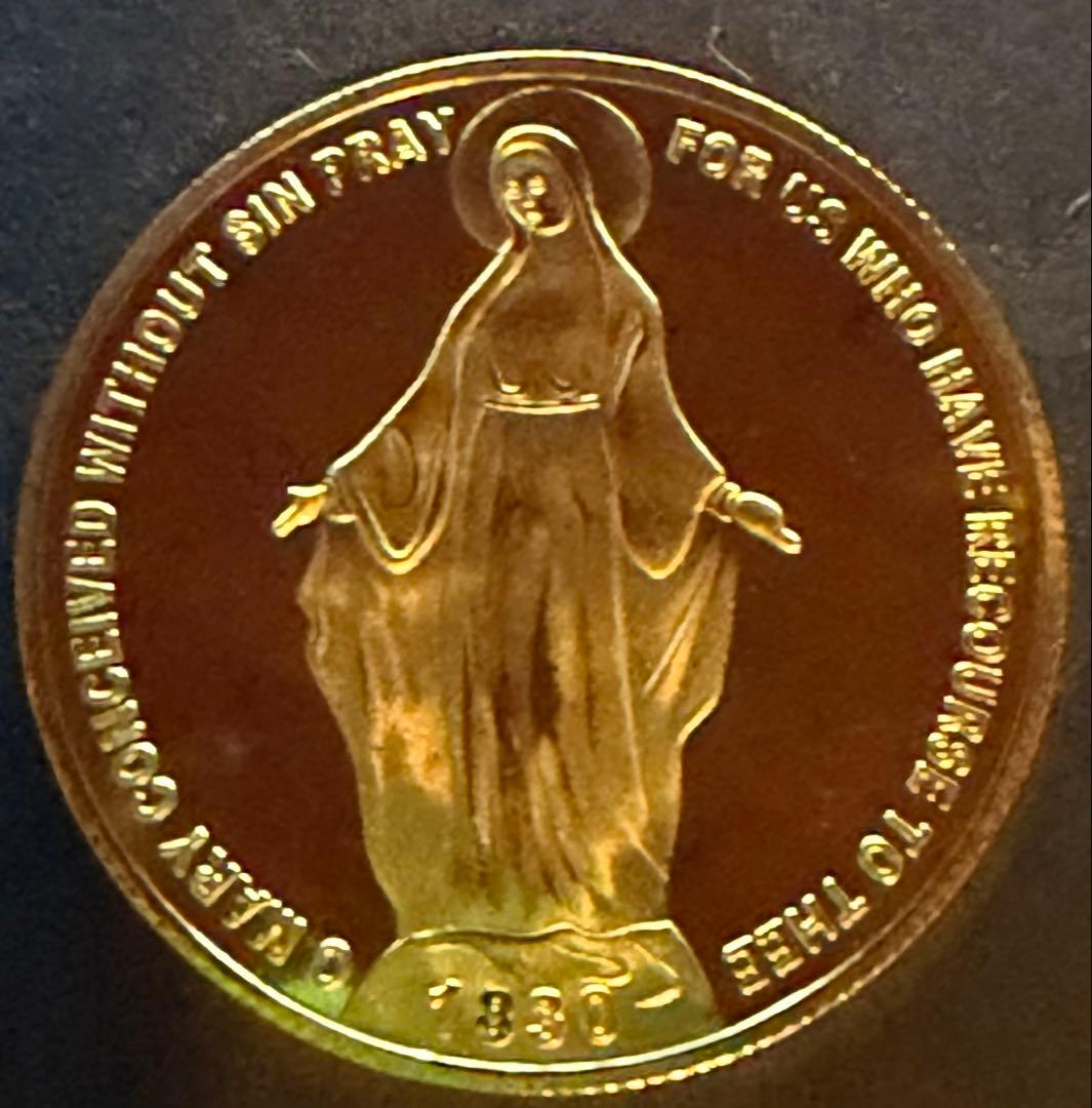 【金メダル】奇跡のメダイ マリア像 1830年記念 約40mm