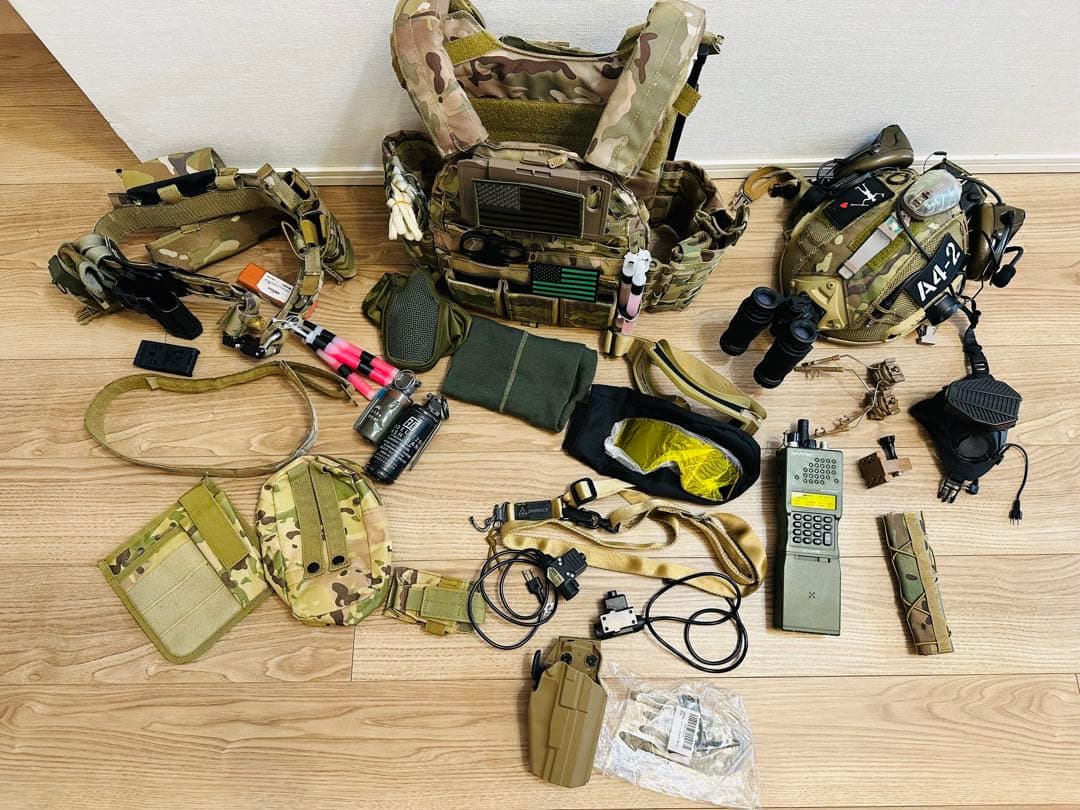 サバゲー装備　ヘルメットベルト　プレートキャリア　おまけ付きセット
