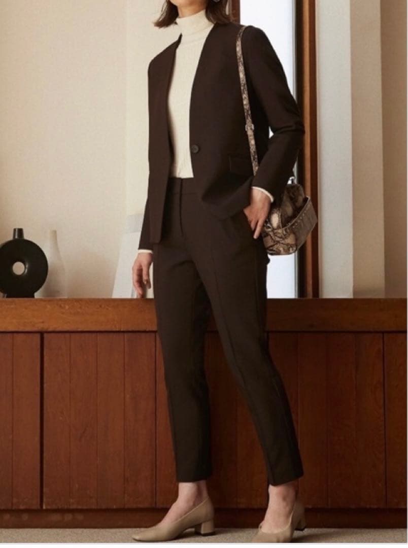 プラステ ブラッシュドバック カラーレス セットアップ ブラウン