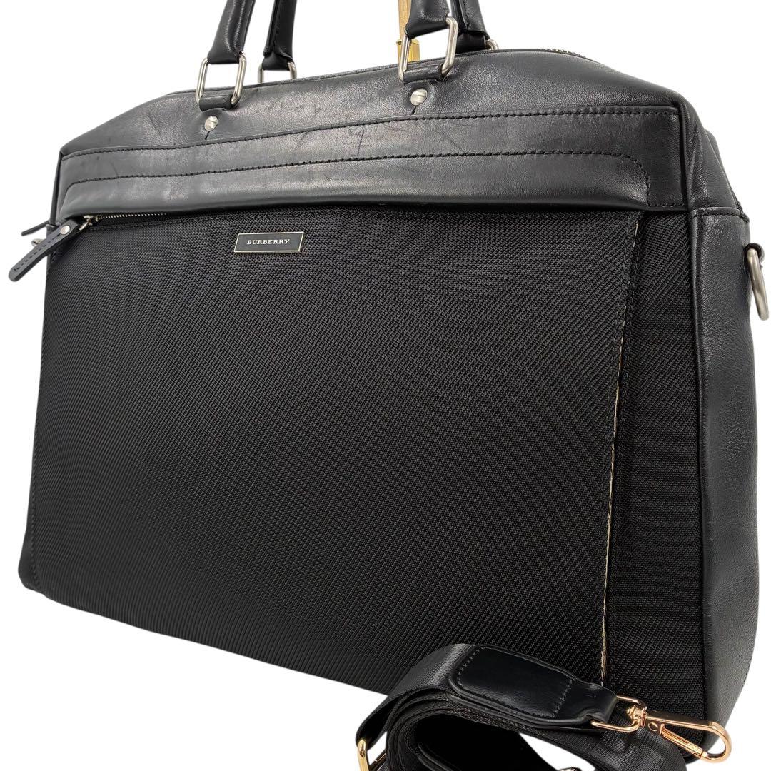 バーバリー　ビジネスバッグ　ブリーフケース　ノバチェック　2way PC収納 人気】バーバリーブラックレーベル 2way ビジネスバッグ ノバチェック