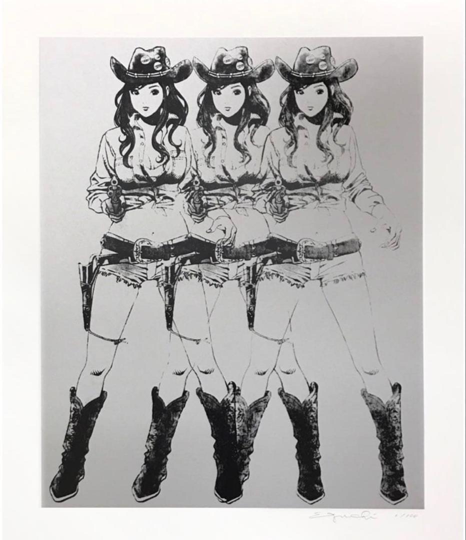 江口寿史 Cowgirls シルクスクリーン 納品書付