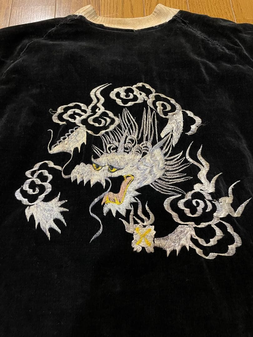 【難あり】vintage Late 50s-60s スカジャン ドラゴン 別珍