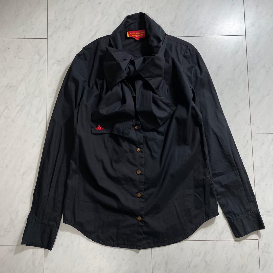 ヴィヴィアンウエストウッド ボウタイブラウス 長袖シャツ オーブ刺繍 リボン