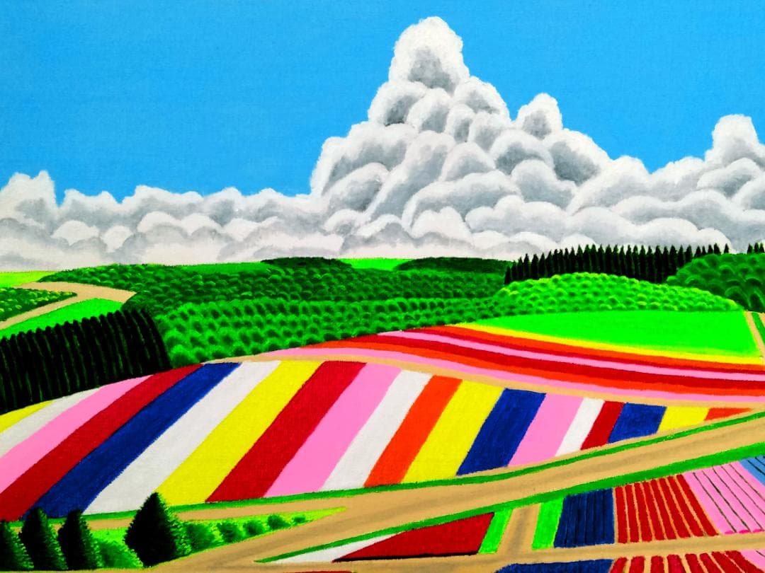 ★美瑛・四季彩の丘・肉筆油彩画・F6キャンバス