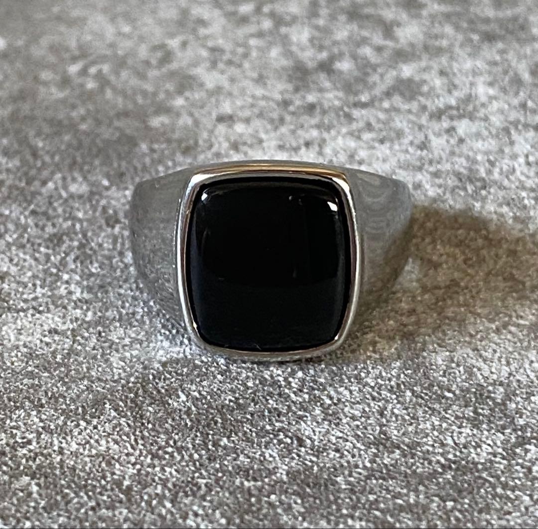 メキシカンジュエリー シルバー シグネットリング オニキス 天然石 21号