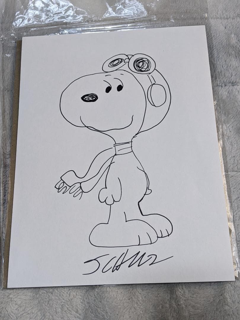 シュルツ「 スヌーピー 」直筆画