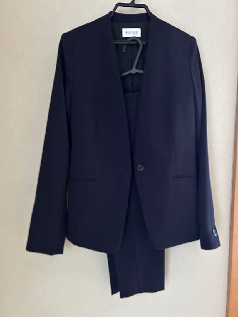 （美品）PLST ネイビー ビジネススーツ XS（パンツXXS）パンツ2本