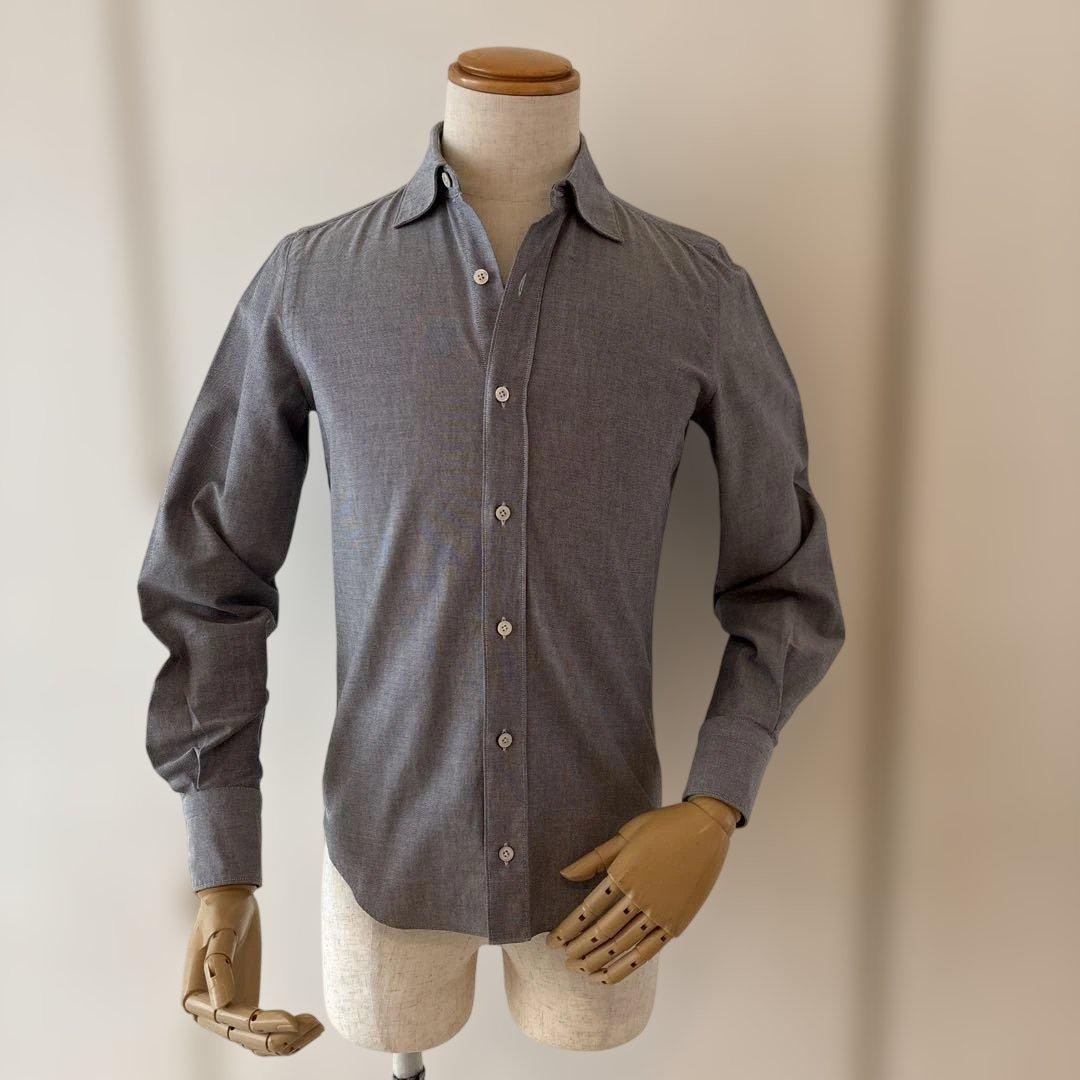 ノブ／フィナモレ／コットンシャツ／オックスフォード／ブルー