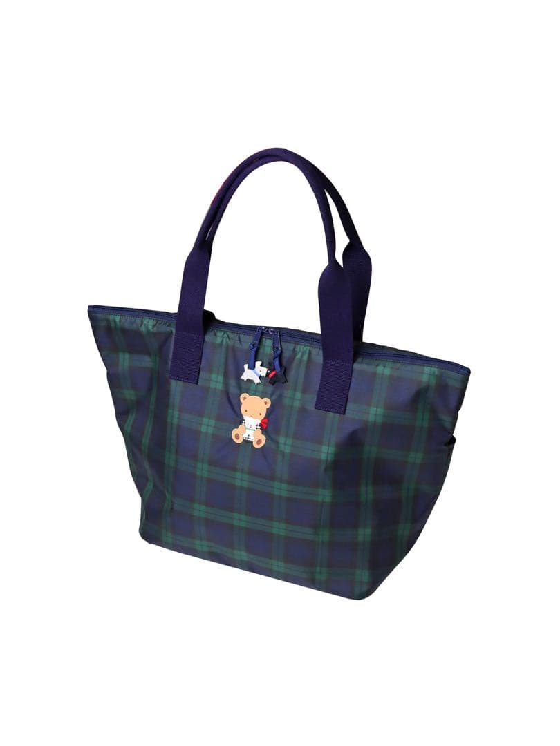 【ファミリア】ブラックウォッチ柄のマザーズバッグ