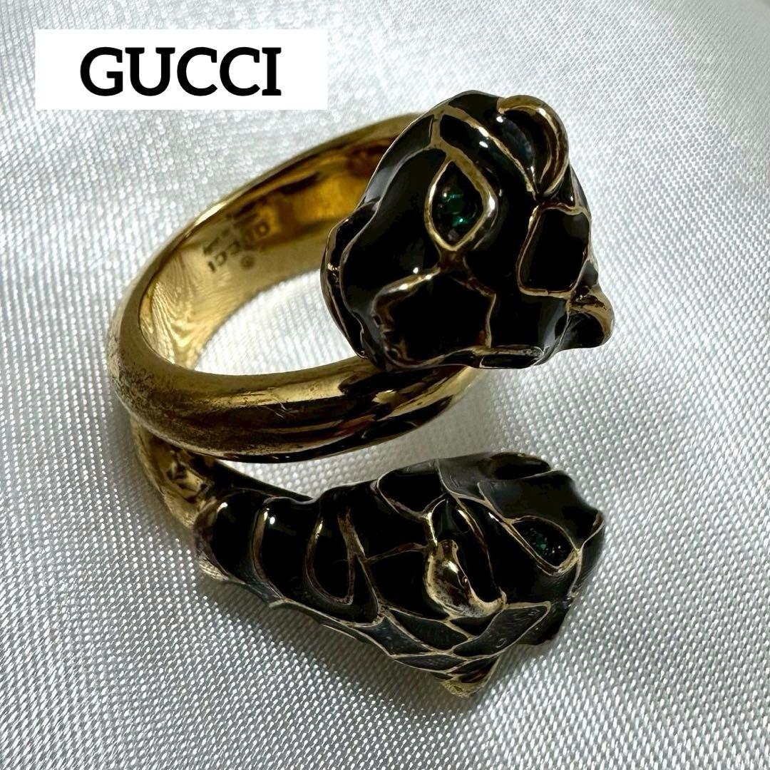 希少✨ GUCCI グッチ ダブルタイガーヘッド リング 指輪 ユニセックス
