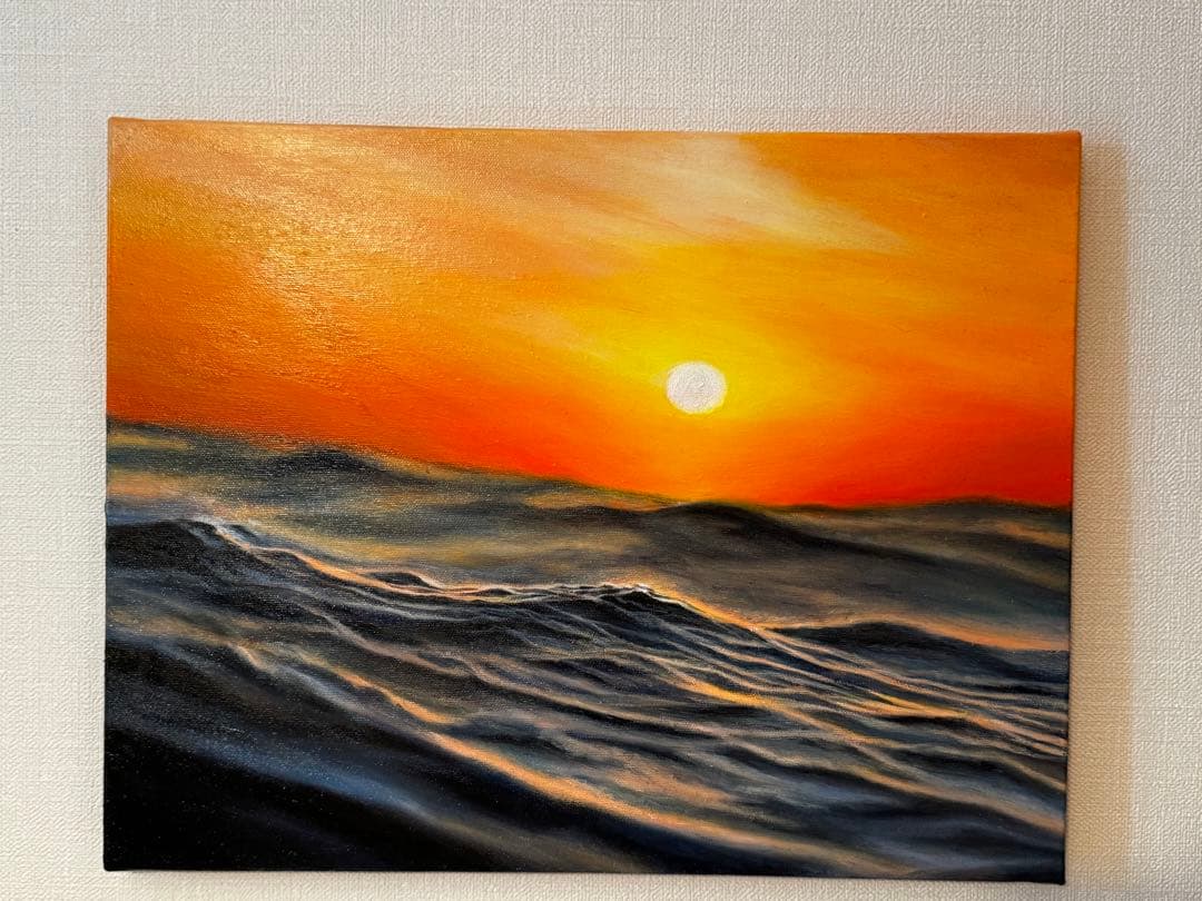 開運絵　油絵　海の絵　原画　サイン無し