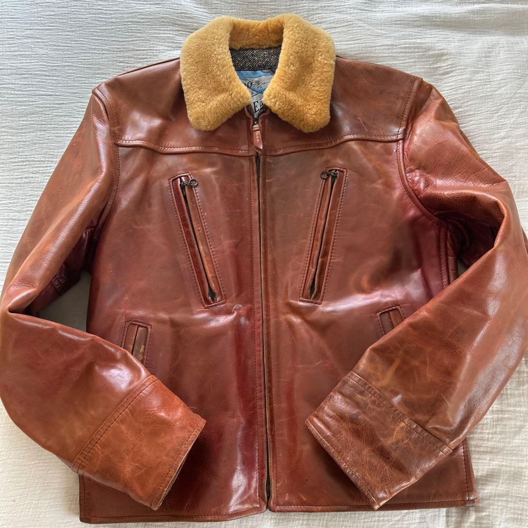 希少　AERO LEATHERS エアロレザー　36 襟ムートン　ホースハイド Aero Leathers（エアロレザー） AERO LEATHER ライダースジャケット