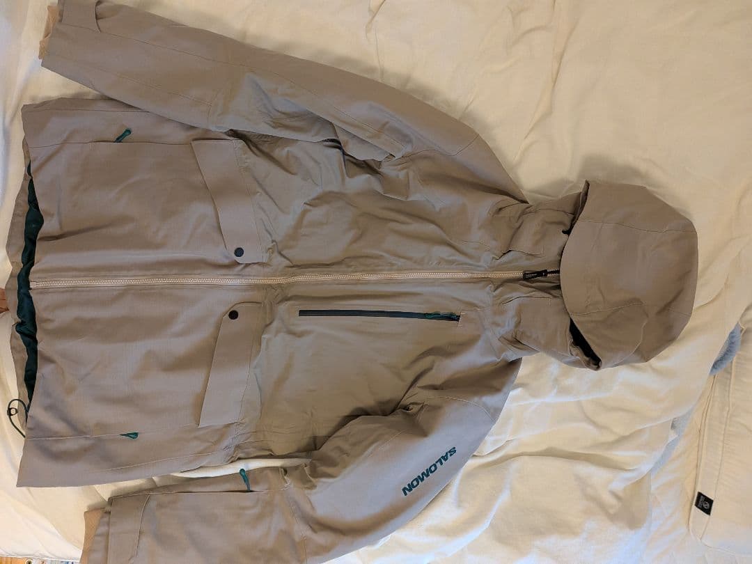 値下げ‼️SALOMON スノーボードジャケット L ベージュ　セット