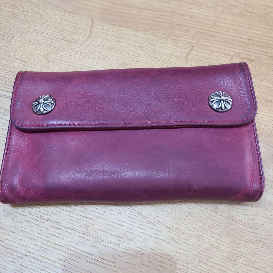 【クロムハーツ】ウェーブウォレット　レッド