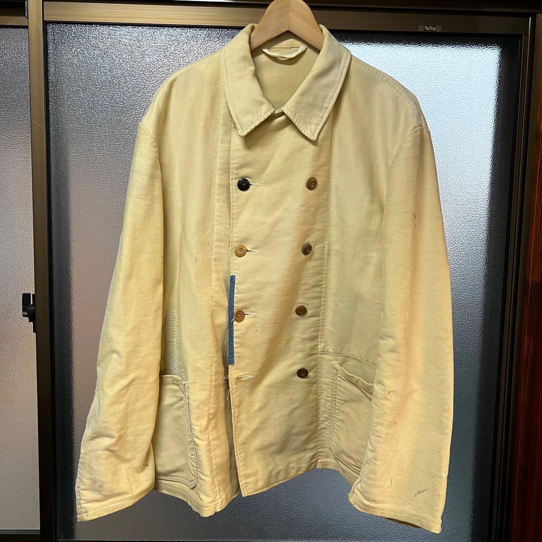 50s ユーロヴィンテージ ベージュ モールスキン ダブル ジャケット