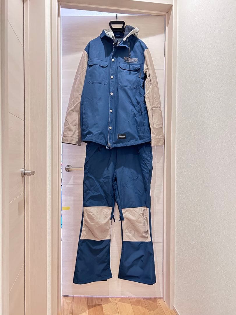 【上下セット】AA HARDWEAR　ウェアLサイズ ネイビー系 ビブパンツ