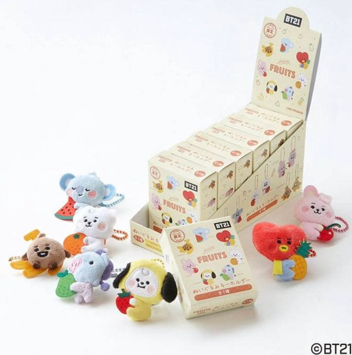 BT21 トレーディングぬいぐるみキーホルダー BOX 7種入り BTS BTS x BT21 - Today's Face Heartbeat Plush Keyring – Kpop Omo