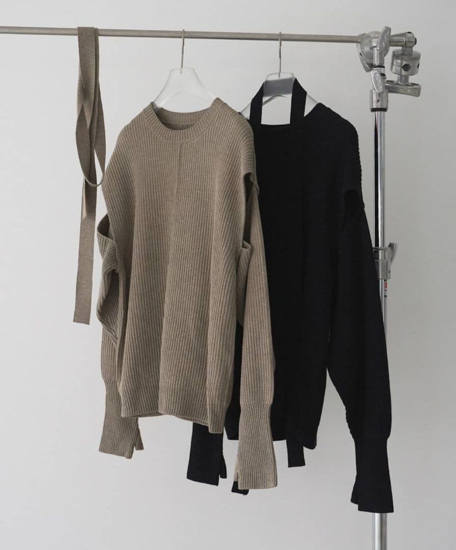 トップス anuke Slit Rib Knit