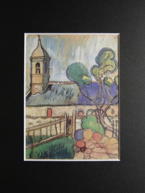 ポール・ゴーギャン、ル・プルデュ、サン・モデル礼拝堂（右）、希少な画集より