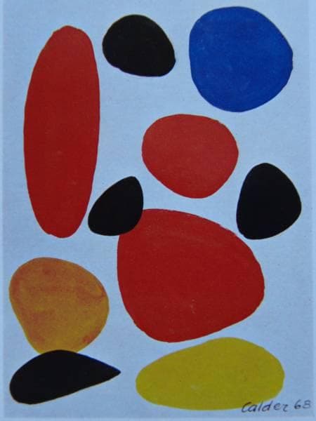 Alexander Calder、Pebbles、希少画集画、新品額装付