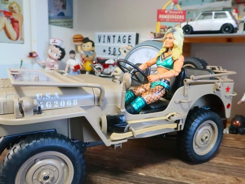 1/10 ウィリスジープ 機関銃&幌付 4WD クローラー ラジコン フルセット