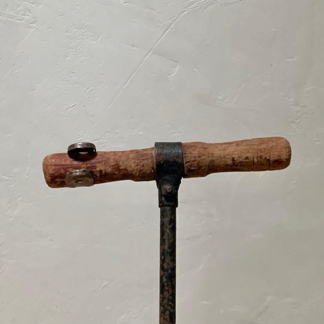 木と鉄できた 古い キックボード アンティーク 古道具 昭和レトロ