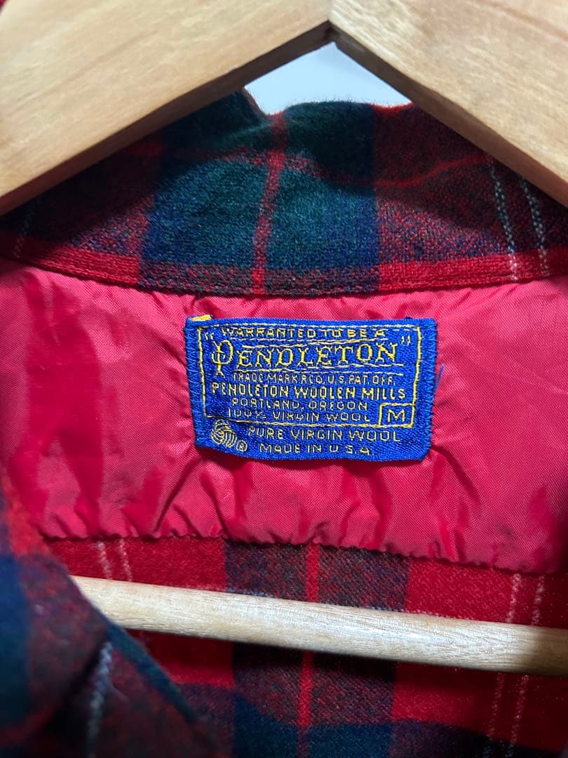 USA製】PENDLETON ウールシャツ 赤チェック M 70年代タグ - メルカリ