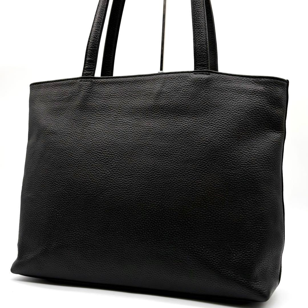【極美品】ハッシュタグ トートバッグ レザー 肩掛け A4可 ブラック レザートート ブラック – HushTug