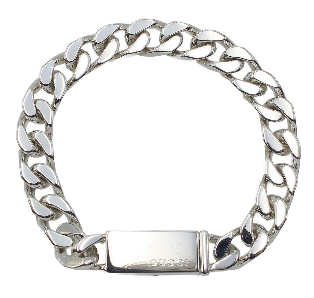 N2313 グッチ SV925 シルバー 喜平チェーン デザイン ブレスレット