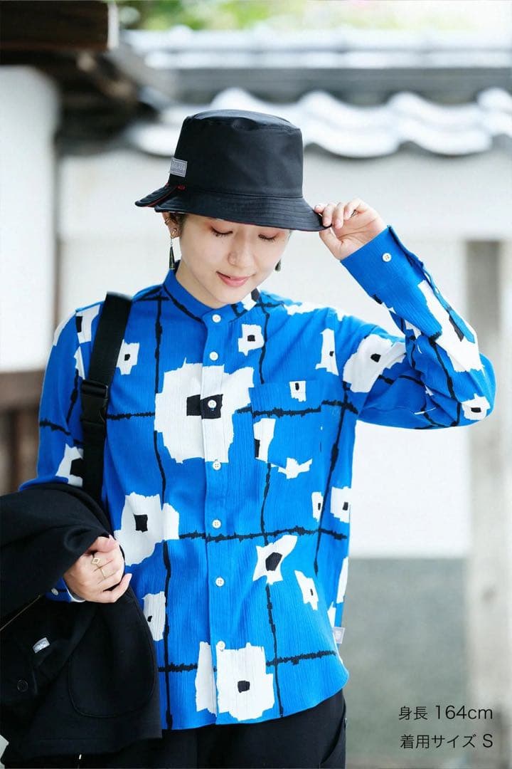 【新品未使用】sousou 高島縮スタンドカラーシャツ／天花（てんか）