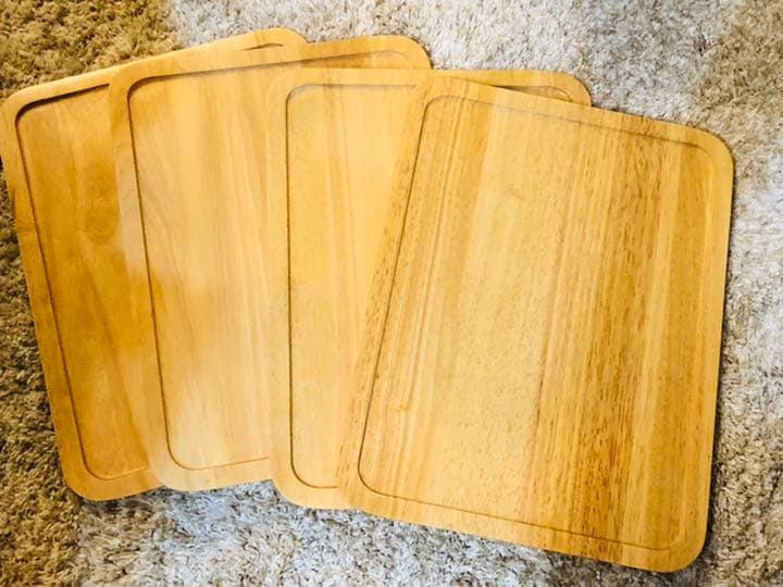 【新品】トレイマット　ウッドトレイ　4枚セット